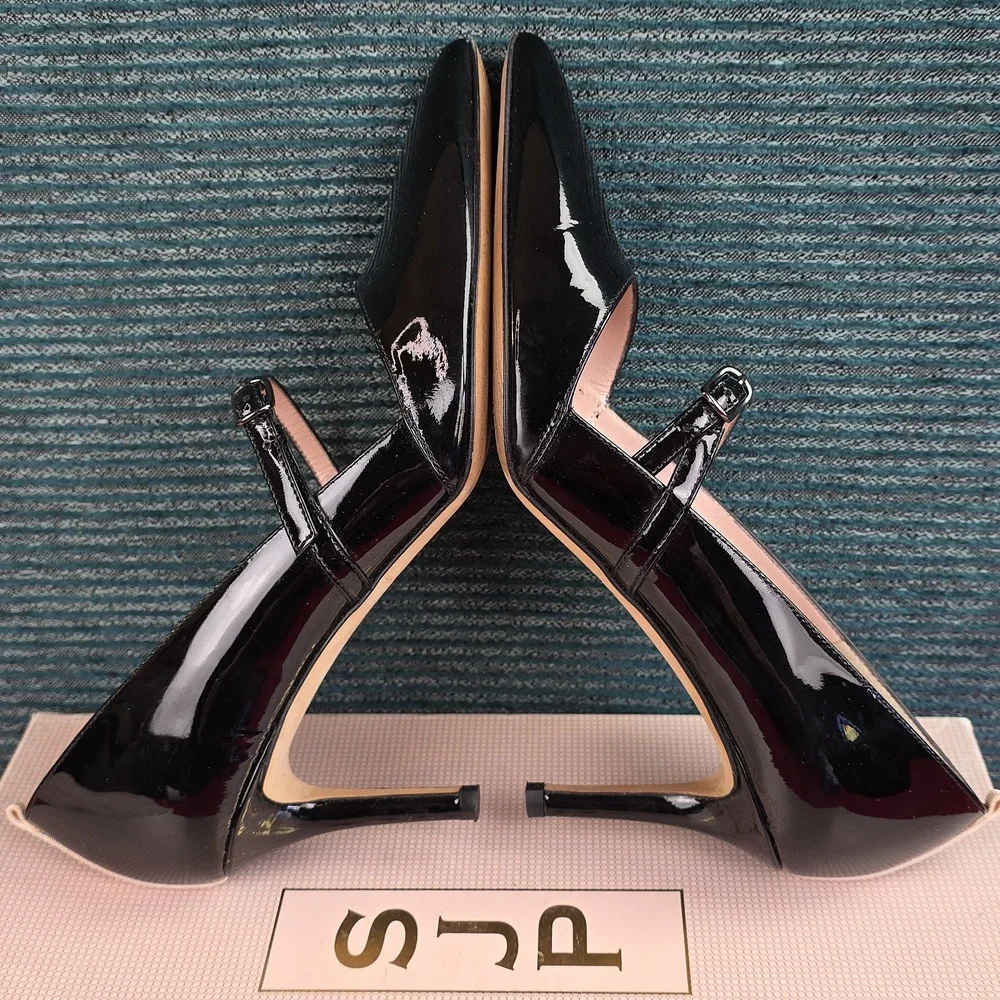 Sarah Jessica Parker Nirvana Patent Leather Pumps Made In Italy - Picture 8 of 16